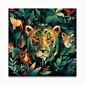 Tiger In The Jungle 12 Canvas Print