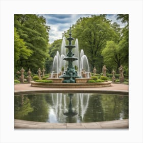 Fountain In The Park 4 Canvas Print