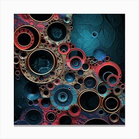 Punched Rings Abstract Canvas Print