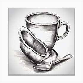 Coffee Cup And Spoon Canvas Print