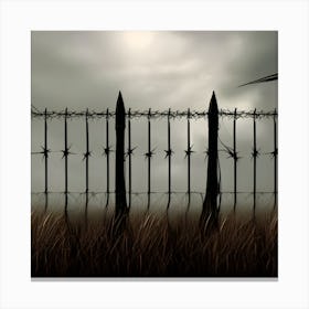 Barbed Wire Fence Canvas Print