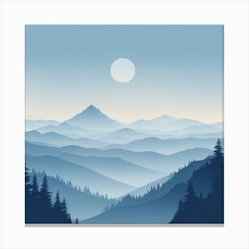 Misty mountains background in blue tone 14 Canvas Print