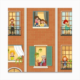 Family Living In A House Canvas Print