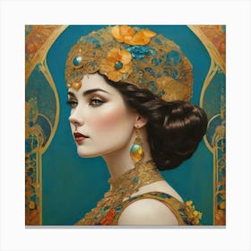 Lady In Gold Canvas Print