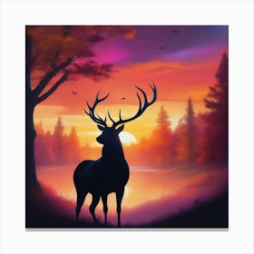 Deer In The Forest 9 Canvas Print