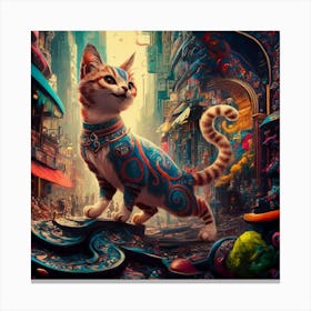 Cat In The City 2 Canvas Print