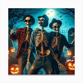 Halloween Skeletons Canvas Print