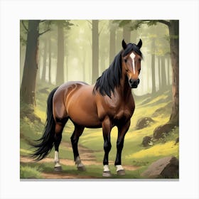 Majestic Brown Horse Canvas Print