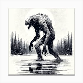 Monster In The Water Canvas Print