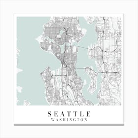 Seattle Washington Street Map Minimal Color Square Canvas Print