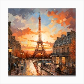 Paris At Sunset 2 Canvas Print