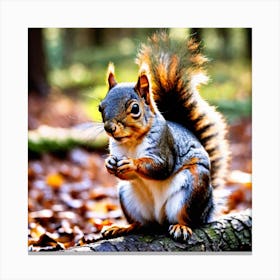 Squirrel In The Woods 5 Canvas Print