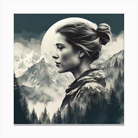 Girl In The Moonlight Canvas Print