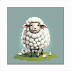 Sheep In The Grass Canvas Print