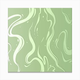 Yellow Green Liquid Marble Canvas Print