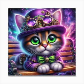 Steampunk Cat 3 Canvas Print