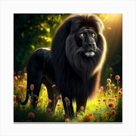 Black Lion Canvas Print