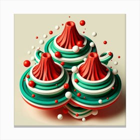 3d Christmas Tree Canvas Print