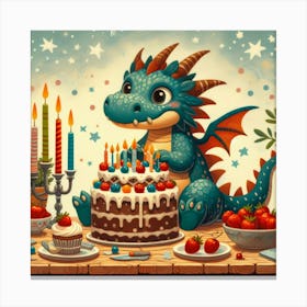 Happy Dragon S Birthday Feast Canvas Print