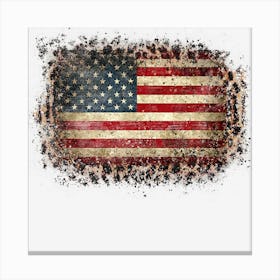 Limited Edition Leopard American Flag Western 4th Of July Canvas Print