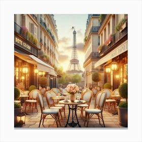 Paris Cafe Scene Canvas Print