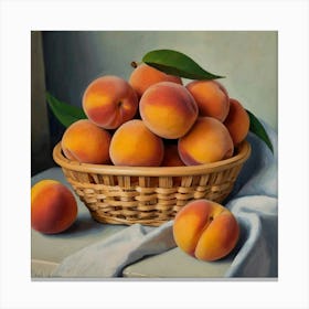 Peaches In A Basket Canvas Print