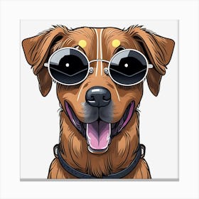 Dog With Sunglasses Canvas Print