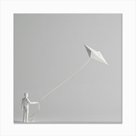 Man Flying A Kite Canvas Print