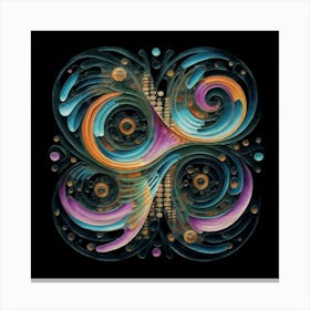 patterns resembling circuitry, representing the intersection of technology and nature 1 Canvas Print