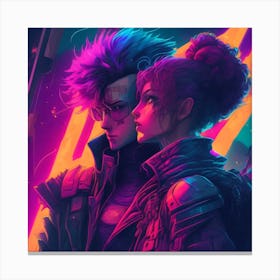 Cyberpunk Couple Canvas Print