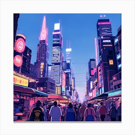 Neon City Canvas Print