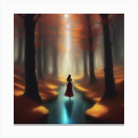 Girl In The Forest Canvas Print