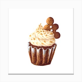 Gingerbread Man Cupcake Canvas Print