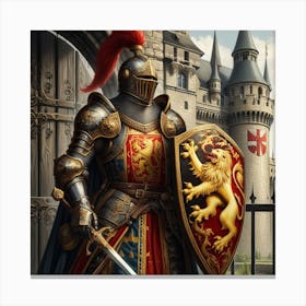 Knight In Armor Canvas Print