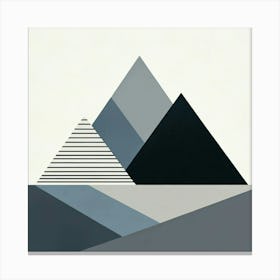 "Monochrome Minimalism: Geometric Mountain Forms"  "Monochrome Minimalism: Geometric Mountain Forms" captures the stark essence of a mountain range through the use of simplified geometric shapes and a restrained color palette. This artwork emphasizes the interplay of light and shadow, offering a sophisticated and contemporary visual experience, ideal for a modern minimalist decor. Canvas Print