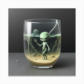 Alien In A Glass Canvas Print