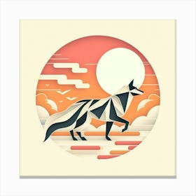 Minimalism, Wolf 2 Canvas Print