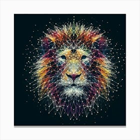 Abstract Lion String Art Concept Canvas Print