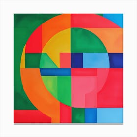 Modern Geometric Vibrant Painting, Color Shapes Canvas Print