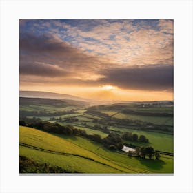 Sunrise Over The Valley 3 Canvas Print