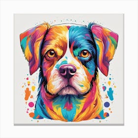 Colorful Dog Painting Canvas Print