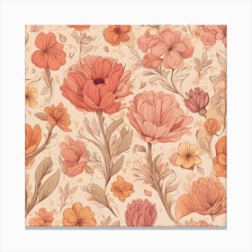 Flowers Wallpaper Pattern Canvas Print