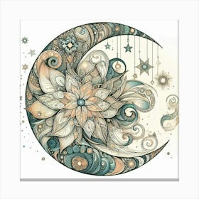 Moon And Stars 13 Canvas Print