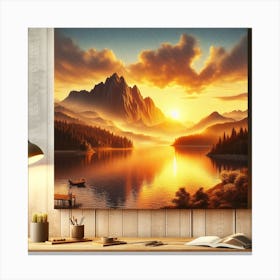 Sunset In The Mountains Canvas Print