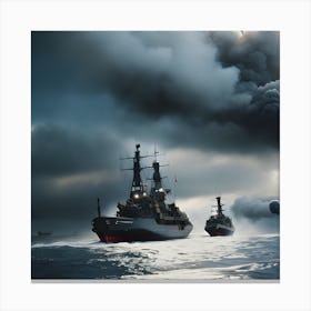 Naval Warfare - Ships at Sea 2 Canvas Print