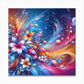 Abstract Flower Painting 3 Canvas Print