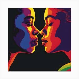 Kissing Women Canvas Print
