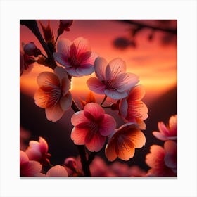 Cherry Blossoms At Sunset 2 Canvas Print