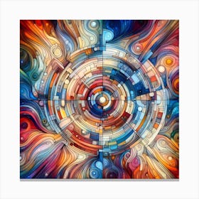 Abstract Colorful Abstract Psychedelic Painting Canvas Print