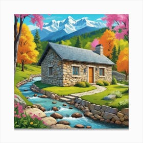 Cottage In The Mountains 9 Canvas Print